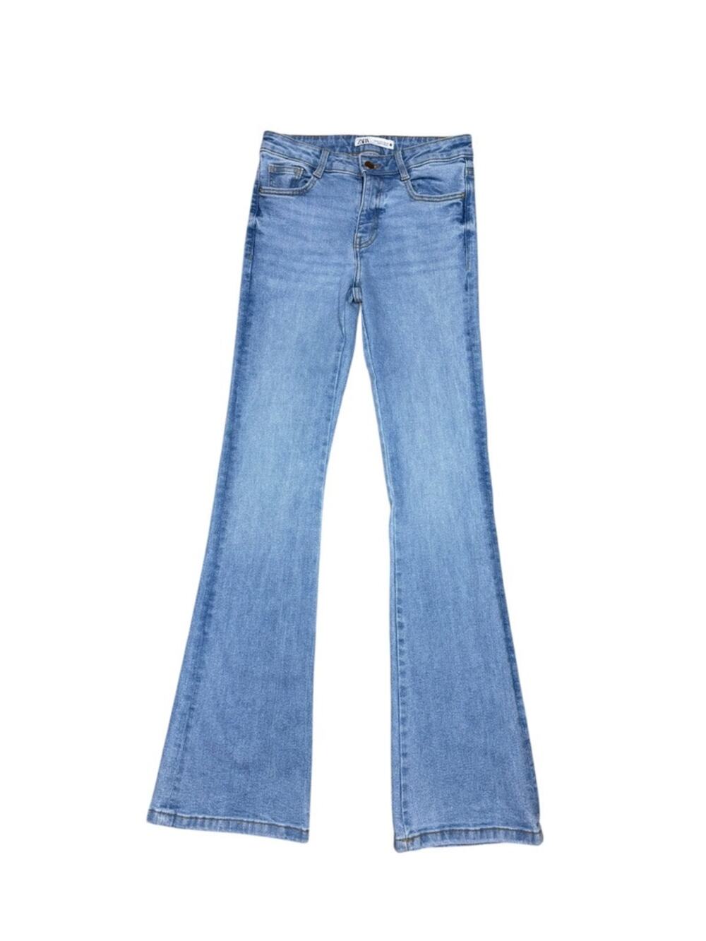 Zara Light Wash Flare Denim Jeans Size US 4